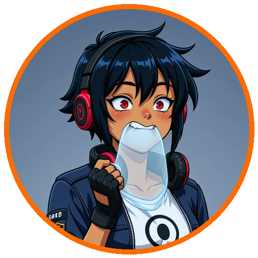 Clicker-chan em pânico com a alma saindo da boca de susto