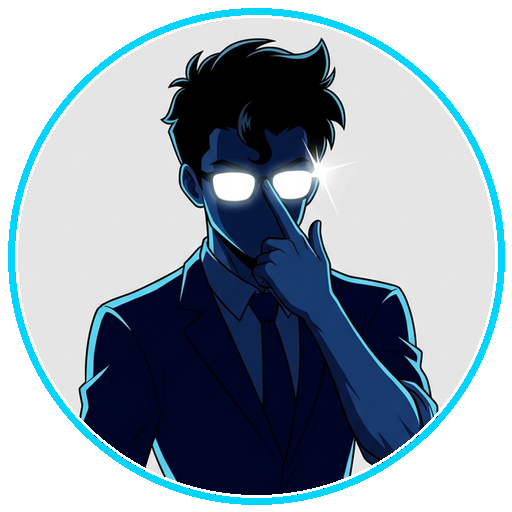 O Chefe do Click Expert de terno azul-marinho ajustando os óculos com compostura analítica