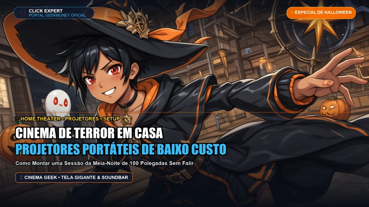 Cinema de Terror em Casa: Como Montar uma Sessão da Meia-Noite com Mini Projetores Portáteis Baratos