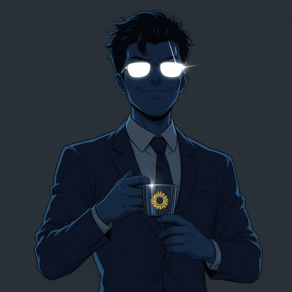 O Chefe do Click Expert de terno azul-marinho com postura analítica