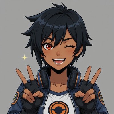 Clicker-chan invadindo o escritório cheia de energia com sinal de vitória duplo pela vaga