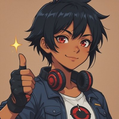 Clicker-chan fazendo joinha com luvas sem dedos comemorando a contratação final GG Easy