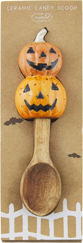 Colher de servir doces de Halloween Mud Pie em formato de lanterna Jack-O-Lantern para mesa de doces decorada