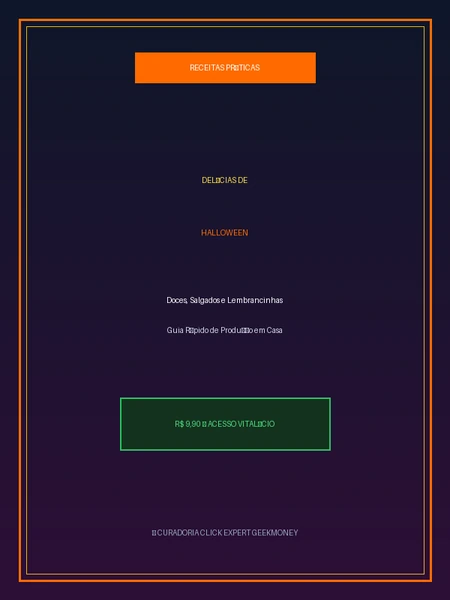 Capa do e-book Delícias de Halloween com receitas práticas para produção e venda rápida