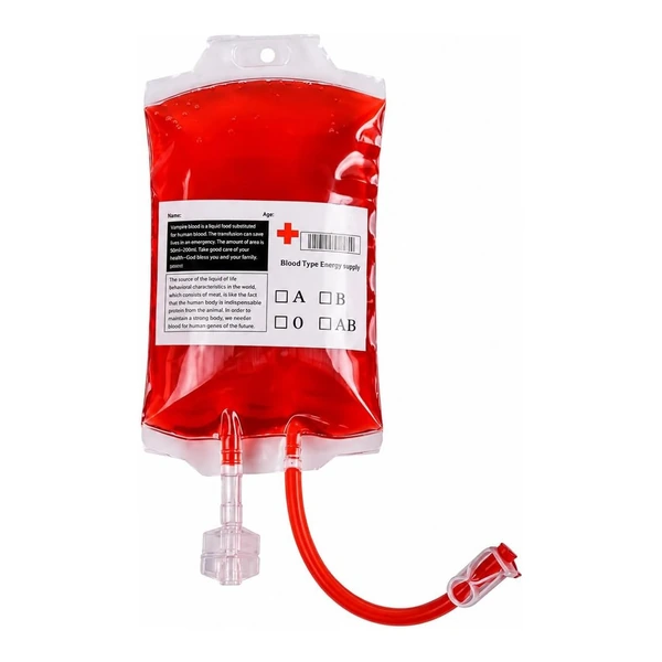 Kit Bolsas de Sangue Fake IV para Drinks de Halloween e Lives Gamer