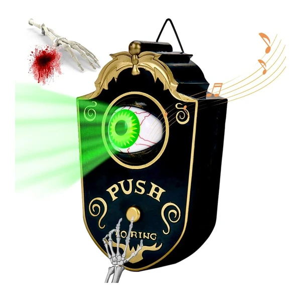 Campainha de Halloween Globo Ocular com Movimento e Som Assustador